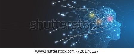 Abstract Artificial intelligence. Technology web background. Virtual concept Royalty-Free Stock Photo #728178127