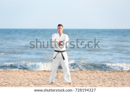 Male karate instructor outdoors