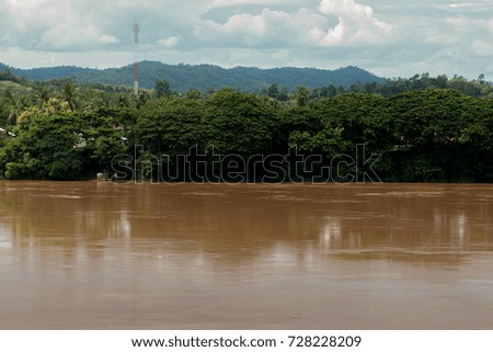 Mae Khong river in Thailand on rainy season.