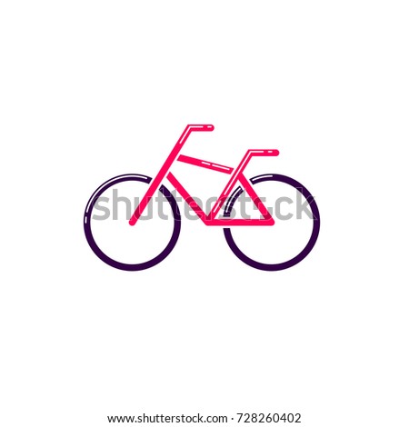 Modern simple bicycle icon, vector illustration