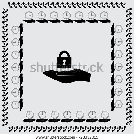 Lock icon, secure vector illustration