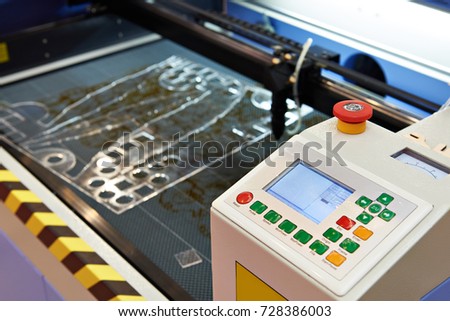 Milling machine CNC for cutting plastic Royalty-Free Stock Photo #728386003