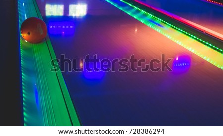 Colorful bowling evening in Amsterdam, The Netherlands Royalty-Free Stock Photo #728386294