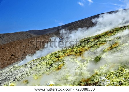 Volcano crater of aeolian islands Sicily