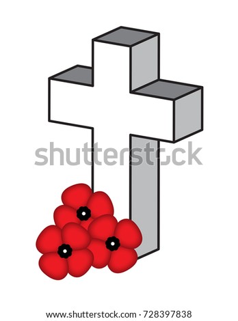 Large Cross with Poppies