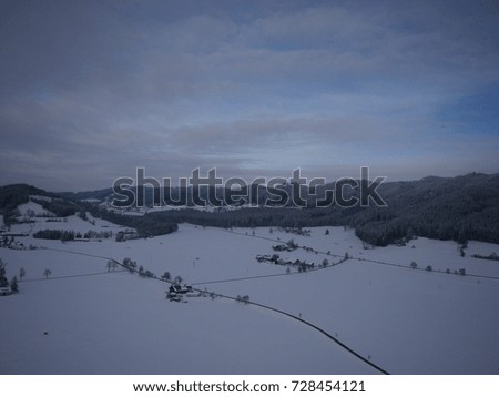 aerial photo of winter landscape