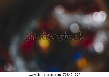 Blurred defocused photo of the christmas tree with bokeh effect