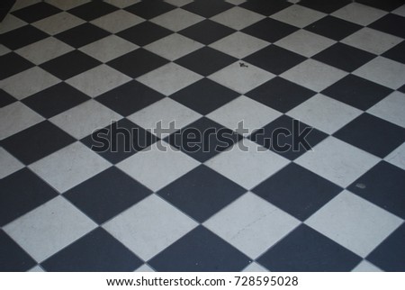 Black And White Checkered Tile Floor - Background