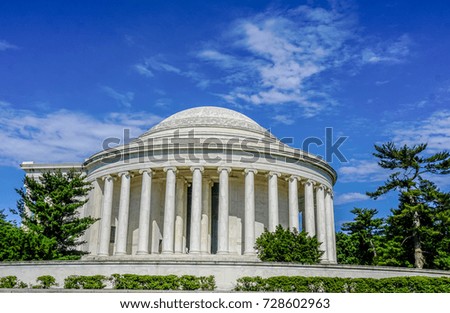 One of the many beautiful memorials at Washington DC, Thomas Jefferson Memorial