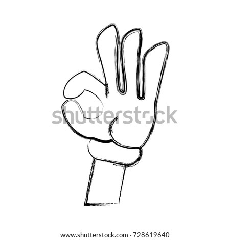 Glova hand ok symbol cartoon