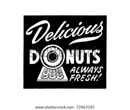 Delicious Donuts - Retro Ad Art Banner