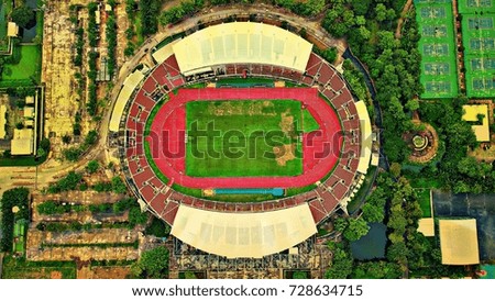 High angle photo sports field(HDR)