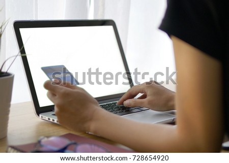 woman working at home on with laptop