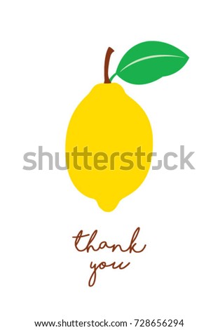 thank you card with lemon graphic