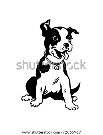 Terrier Dog - Retro Clipart Illustration