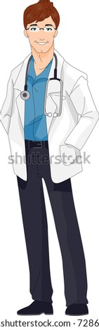Illustration of a Doctor with a Retro Look