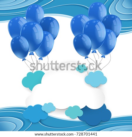 Blue balloon theme signage