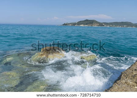 Waves and rocks at Ionian sea