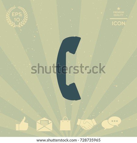 Telephone handset, telephone receiver symbol
