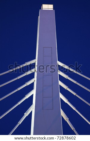 White bridge under blue sky - evening in Milwaukee
