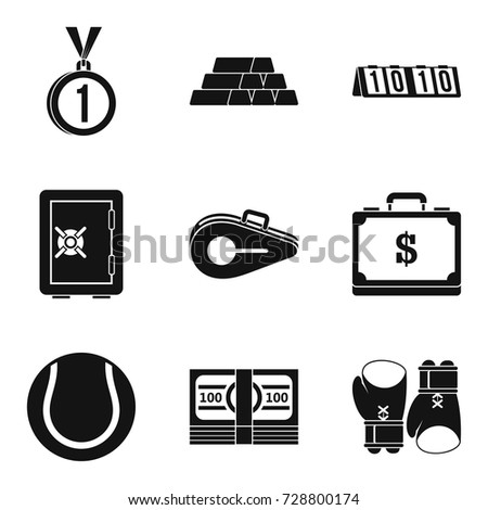 Rich athlete icons set. Simple set of 9 rich athlete vector icons for web isolated on white background