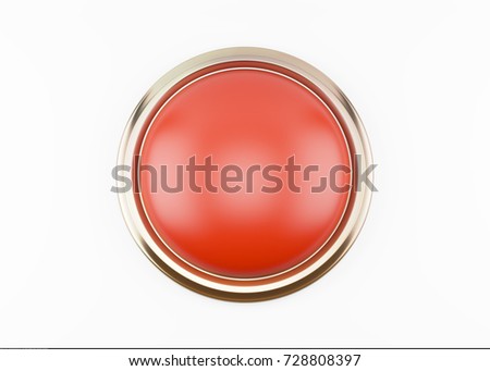 Red Button On White. 