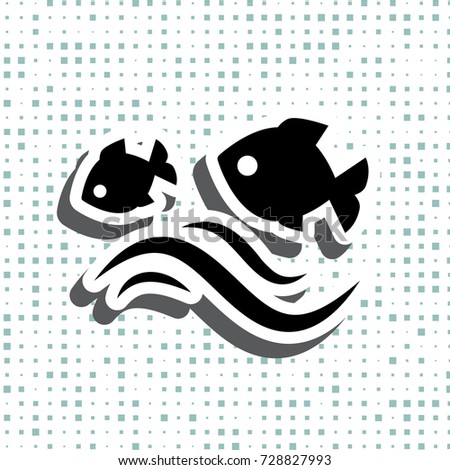 Fish icon or logo isolated. Simple black vector symbol