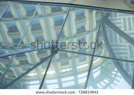 the reflection of the yellow building, abstract picture