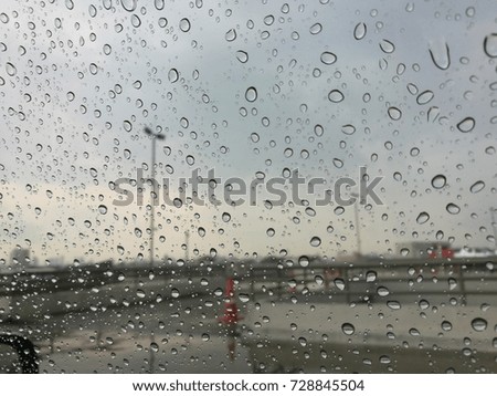 rain, water drop on window car. background picture for any art work.