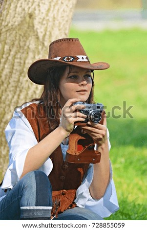 Girl is photographed