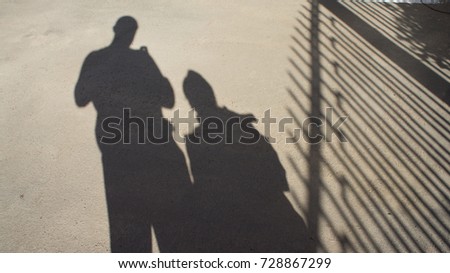 the shadows on the ground Royalty-Free Stock Photo #728867299