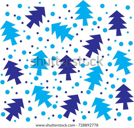 winter blue tree pattern vector