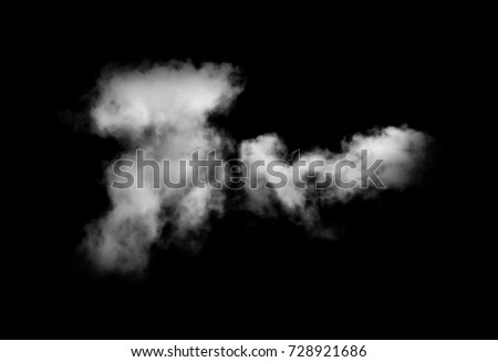  white clouds isolated on black background
