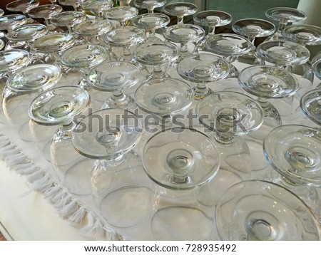 The inverted whit wine glass