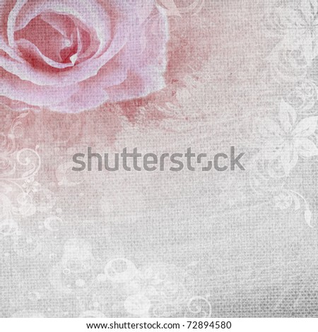grunge romantic background with rose