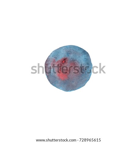 Abstract watercolor hand draw  blue and red paint texture isolated on white background splash spot will be good for logo design, wed, wedding invitations, label or text