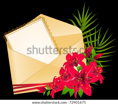 Wedding background card - invitation with flowers