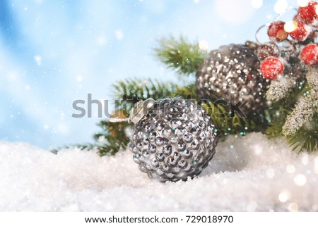 Christmas Ornament , Greeting card Merry Christmas and Happy New Year