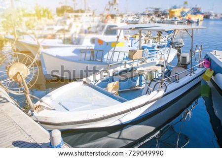 Sailboats at a marina yacht harbor
