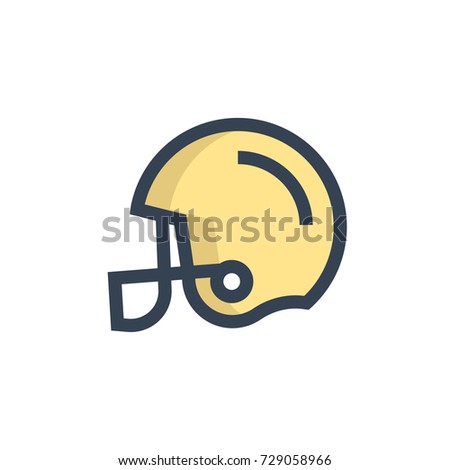rugby helmet icon vector. rugby helmet filled outline style design