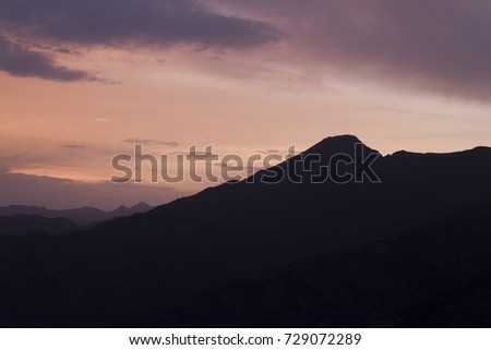sunset in the mountains 
