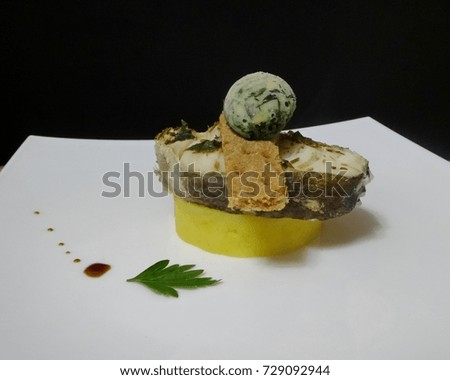 Steam fish with mashed potatoes