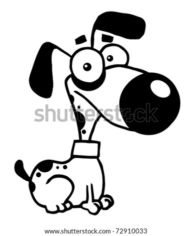 Outlined Dog Cartoon Charactrer