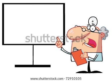 Doctor Talking And Pointing To A Blank Board