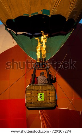 Hot air balloon with fire.