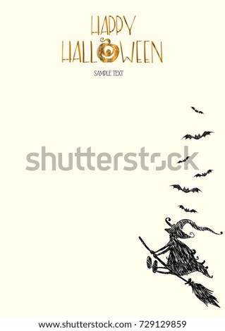 Halloween banner with witch