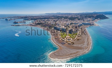 Aerial drone photo of Rhodes, Greece