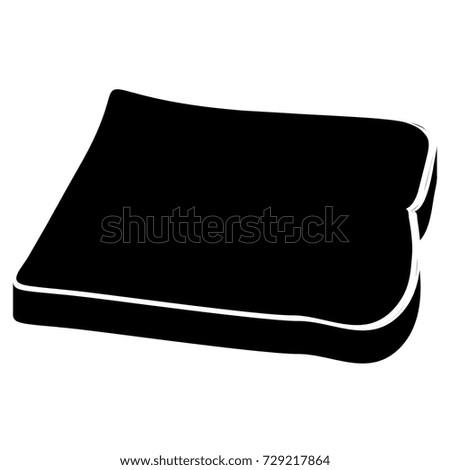 Isolated silhouette of a slice of bread, Vector illustration