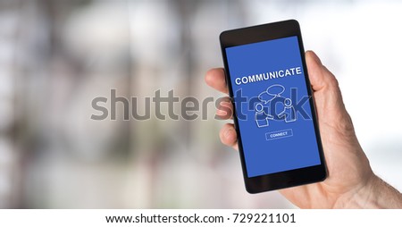Smartphone screen displaying a communication concept