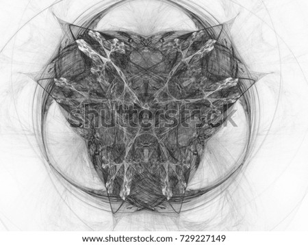 Grayscale abstract fractal illustration. Future technology background. Design element for book covers, presentations layouts, title and page backgrounds. Digital collage. Raster clip art.